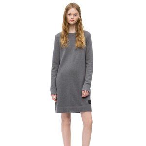 Calvin Klein dámské šedé svetrové šaty - L (25)